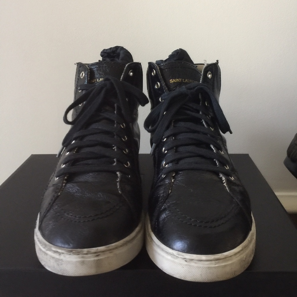 SOLD! Saint Laurent Antibe High-Top Sneakers 45.5 - Picture 3 of 8